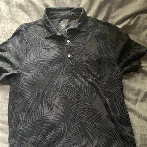 Navy Floral Printed Polo